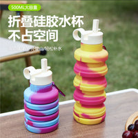 Collapsible Silicone Water Bottle for Outdoor Sports, Cycling, Running, Travel, and Fitness