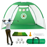 Golf Hitting Net with Mat and Balls, 2m Portable Driving Range Practice Cage for Indoor Outdoor Training