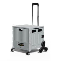 Foldable Shopping Cart with Silent Tank Wheels for Groceries, Laundry, and Outdoor Camping