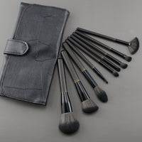 9-14 Pcs Black Grape Makeup Brush Set with Bag/Holder for Powder, Contour, Eyeshadow, Highlight