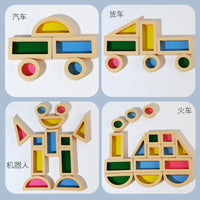 Montessori Acrylic Rainbow Stacking Blocks for Sensory Balance Training and Creative Play