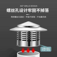 304 Stainless Steel Umbrella Chimney Cap for Roof Exhaust Pipe Rain Protection