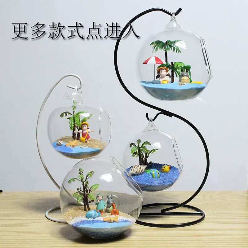 DIY Miniature Seascape Glass Terrarium Bottle Pendant Home Decor Gift