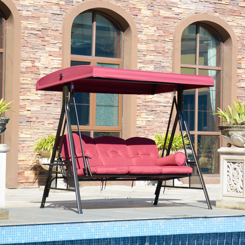 Panama Double/Triple Swing Chair for Patio Balcony Garden, Leisure Wrought Iron Rocking Chair, Light Luxury Home Furniture