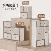 Stackable Storage Cabinet for Clothes, Toys, and Sundries - Bedroom & Living Room Organizer