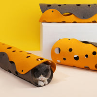 Modular Corrugated Cat Tunnel and Scratcher Maze for Play and Rest