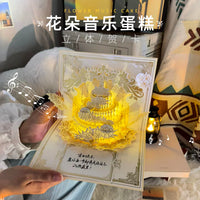 Musical 3D Pop-Up Birthday Card with Lights for Couples, DIY Gift Card