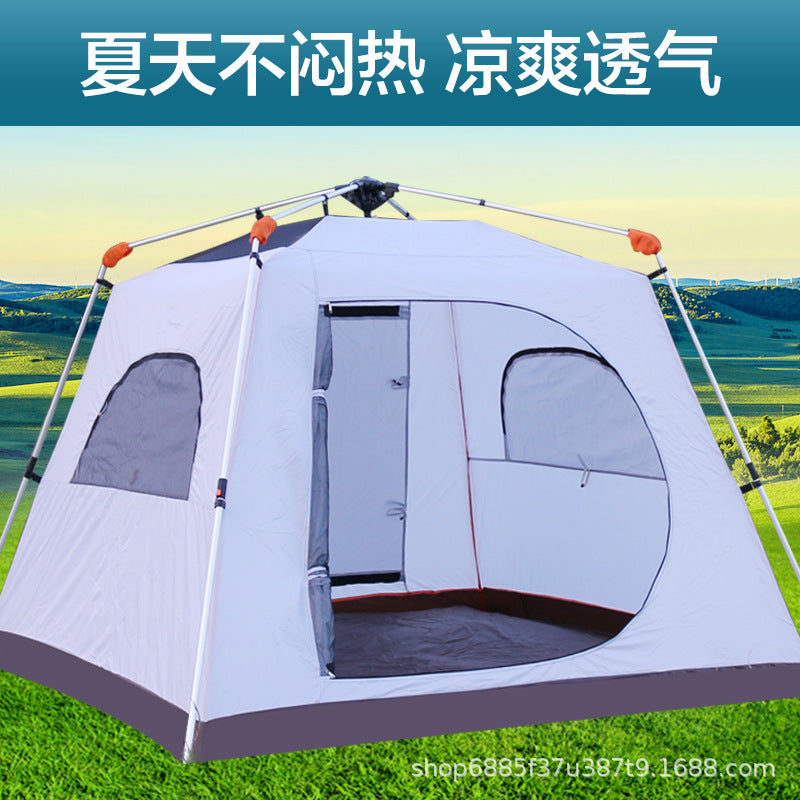 Automatic Hydraulic Pop-Up Camping Tent for 3-6 People - Double Layer, Waterproof, UV Protection