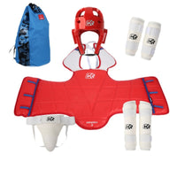 Kangrui Taekwondo Protective Gear Set for Kids & Adults - Head, Elbow, Shin Guards for Training & Competition