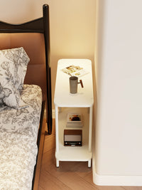 Double-Layer Narrow Bedside Table, Slim Storage Cabinet, Mini Side Table, Storage Rack