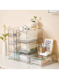 Drawer Type Transparent Plastic Storage Box for Cosmetics and Skincare