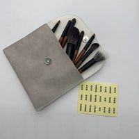 8-Piece Mini Portable Makeup Brush Set with Soft Animal Hair for Concealer Eyeshadow Powder