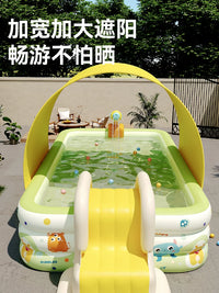 Inflatable Swimming Pool with Slide for Kids, Babies, and Family Outdoor Water Play