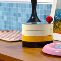 Rotating Multi-Layer Jewelry Storage Box with Lid, Compartment Organizer for Rings and Accessories