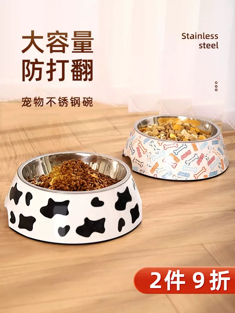 Stainless Steel Pet Food and Water Bowl for Dogs and Cats, Non-Slip Design