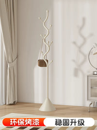 Cream Style Floor Coat Rack with Solid Base for Bedroom and Entryway