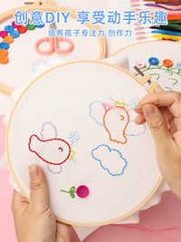 Kids' Educational Embroidery Kit with Sewing Buttons - Beginner-Friendly Stitching Craft Set