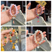 Cat's Eye Stone Beaded Bracelet with Chinese Style Elements