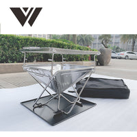 Portable Stainless Steel Folding BBQ Grill and Fire Pit for Outdoor Camping