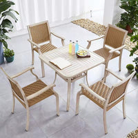 Outdoor Rattan Patio Dining Set for Garden, Balcony, Cafe