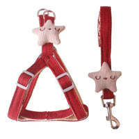 Houndstooth Starfish Pet Leash and Harness Set for Dogs and Cats
