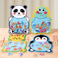 Magnetic Wooden Fishing Game Toy Set for Toddlers, Educational Parent-Child Interactive Play