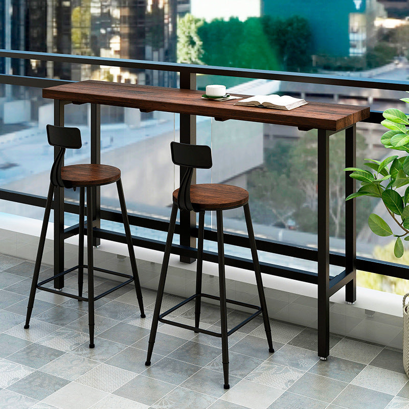 Outdoor American Style Solid Wood Bar Table Set for Balcony Patio