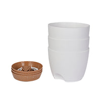 Self-Watering Planter Pots with Water Level Indicator for Indoor Outdoor Plants, 6.5-7.5 Inch Plastic Flower Pots