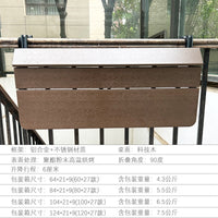 Balcony Railing Hanging Table Foldable Adjustable Outdoor Bar Table for Small Spaces