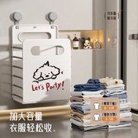 Wall-Mounted Foldable Laundry Hamper Large Capacity Dirty Clothes Storage Basket