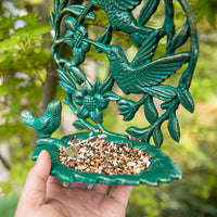 Sungmor Cast Iron Hummingbird Feeder Vintage Wall Mounted Bird Feeder for Balcony Patio Garden Outdoor Decor