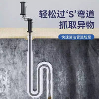 Drain Clog Remover Tool with Spring Steel Wire for Toilets and Pipes