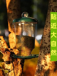 Outdoor Hanging Bird Feeder for Balcony & Garden - Semi-Automatic Sparrow Dispenser