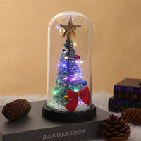 Light-Up Glass Christmas Tree Ornament Mini LED Night Light Desktop Decoration Creative Christmas Gift