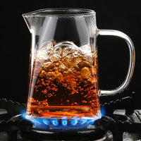 Heat-Resistant Glass Tea Pitcher with Infuser and Strainer, Square Design