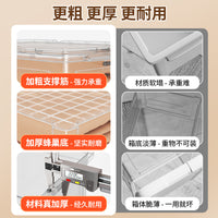 Clear Plastic Storage Box with Lid, Stackable Organizer for Clothes, Toys, Snacks
