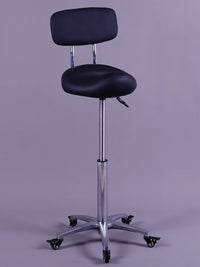 Ergonomic Saddle Stool with Backrest, Swivel Wheels, and Adjustable Height for Salon, Spa, and Medical Use