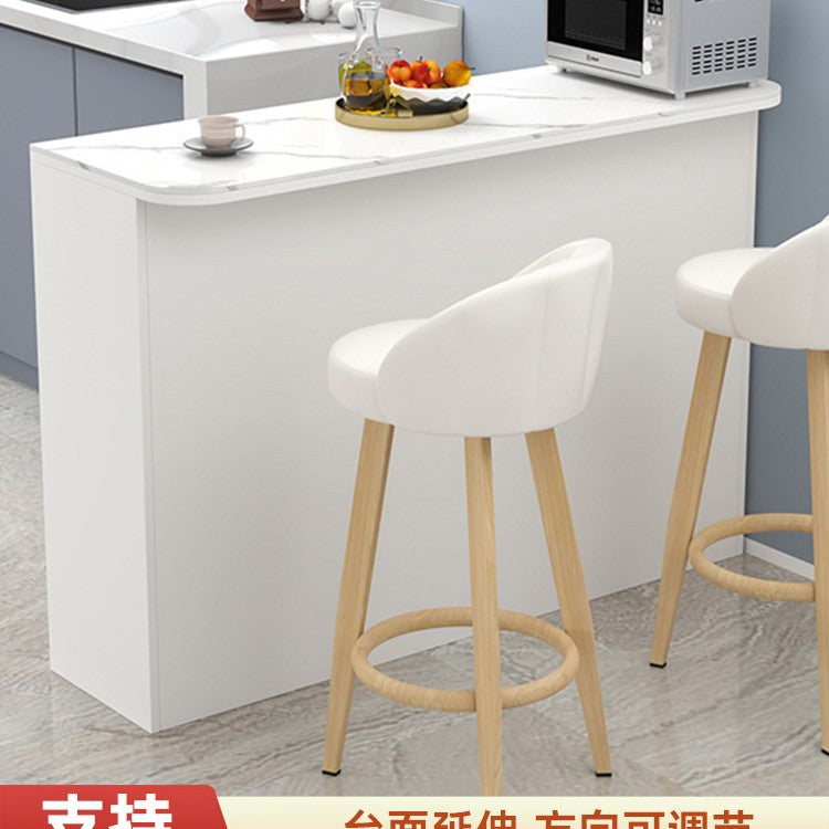 Home Bar Table with Partition Cabinet, Living Room Rock Slab Small Bar Counter Integrated Dining Table, Kitchen Storage Cabinet