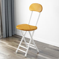 Foldable Dining Chair with Backrest, Portable Student Dormitory Computer Chair, Simple Round Stool