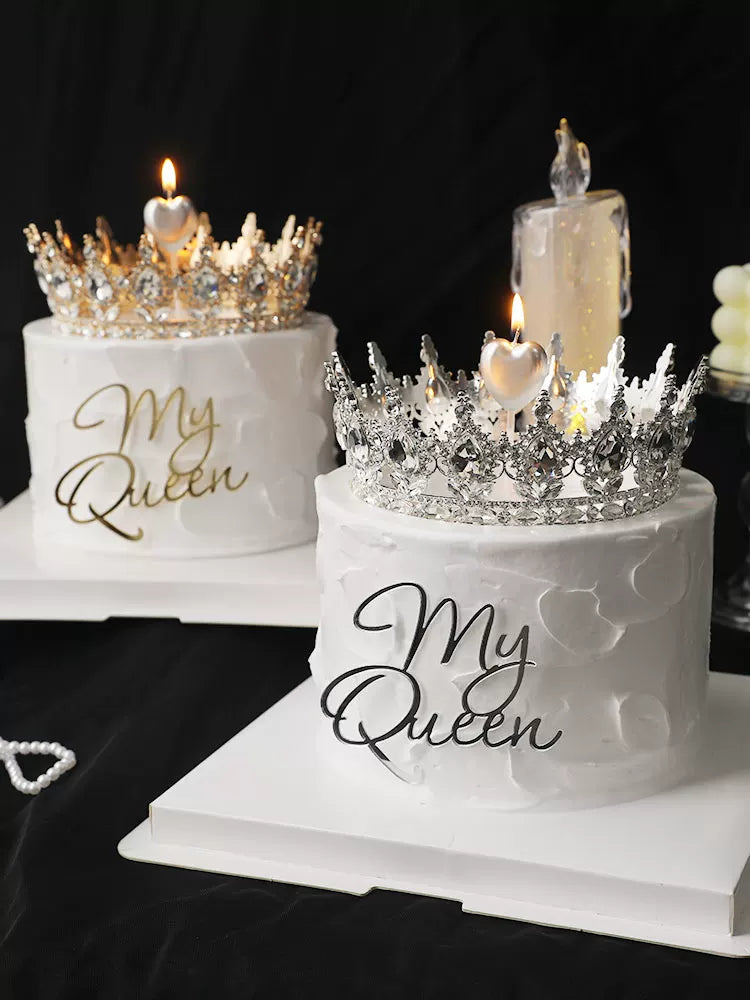 Crystal Crown Cake Topper for Birthdays and Celebrations