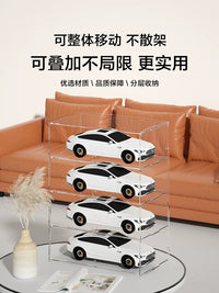 1:18 Scale Model Car Display Case with Parking Slots, Multi-Layer Transparent Storage Box for Diecast Vehicles