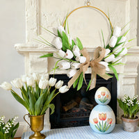Easter Simulation Tulip Wreath Iron Art Door Hanging Decoration