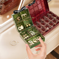 Portable Travel Jewelry Organizer Box with Compartments for Earrings, Necklaces, Rings, and Bracelets
