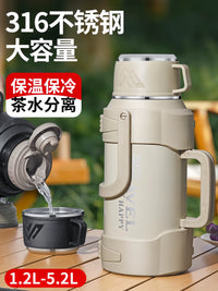 316 Stainless Steel Insulated Thermos Bottle Large Capacity Portable for Outdoor Travel Home Car