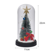 Light-Up Glass Christmas Tree Ornament Mini LED Night Light Desktop Decoration Creative Christmas Gift