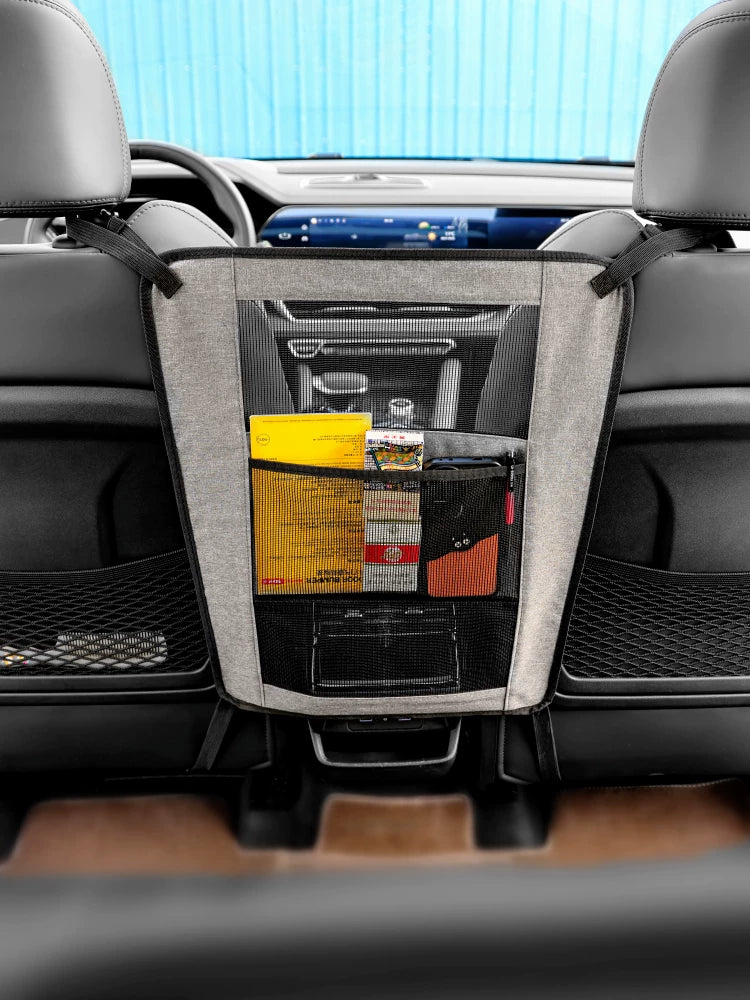 Car Seat Mesh Organizer and Barrier Net for Kids, Dogs, and Pets - Front and Rear Seat Divider