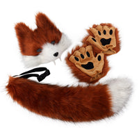 Halloween Wolf Fang Mask & Tail Set for Cosplay Parties