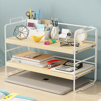 Simple Desktop Bookshelf Storage Rack Multi-layer Iron Art Organizer for Office and Dining Table