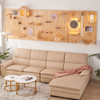 Wall-Mounted Cat Perch with Pegboard, Solid Wood Cat Climbing Frame, No-Drill Cat House & Shelf