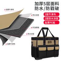 Multi-functional Portable Electrician Tool Bag Canvas Storage Pouch for Woodworking and Installation